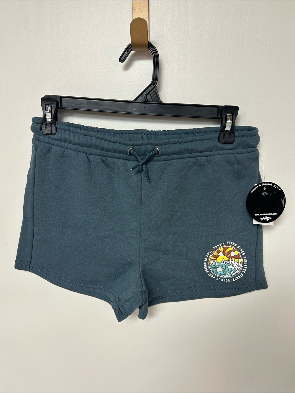 GirlsDrawstring Maui Fleece Shorts — Slate Blue size 14/16 NWT!